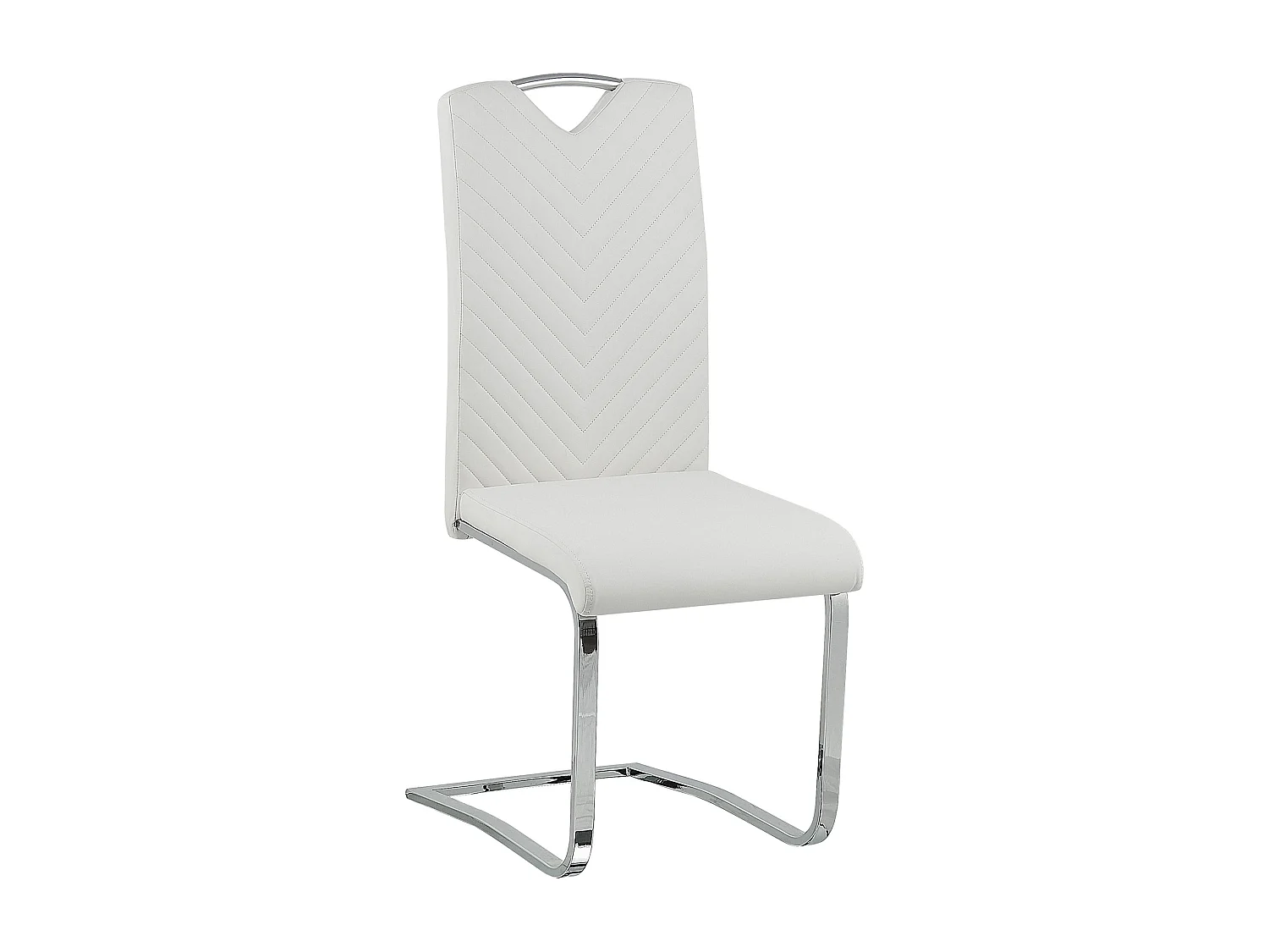 Lot de 2 chaises de salle à manger PICKNES Cuir PU Blanc cassé