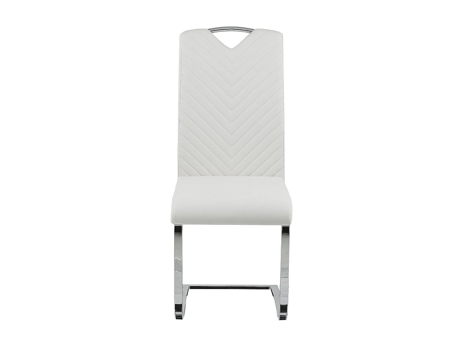 Lot de 2 chaises de salle à manger PICKNES Cuir PU Blanc cassé