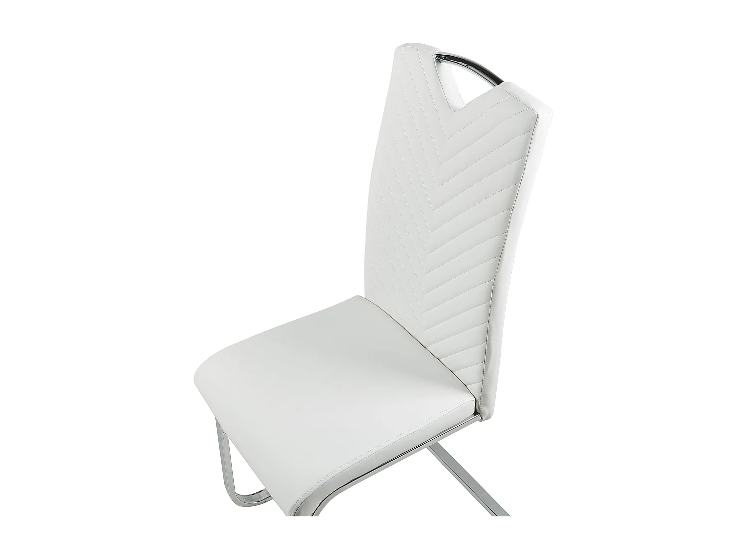 Lot de 2 chaises de salle à manger PICKNES Cuir PU Blanc cassé