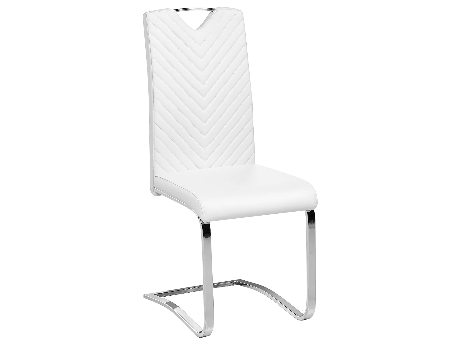 Lot de 2 chaises de salle à manger PICKNES Cuir PU Blanc cassé