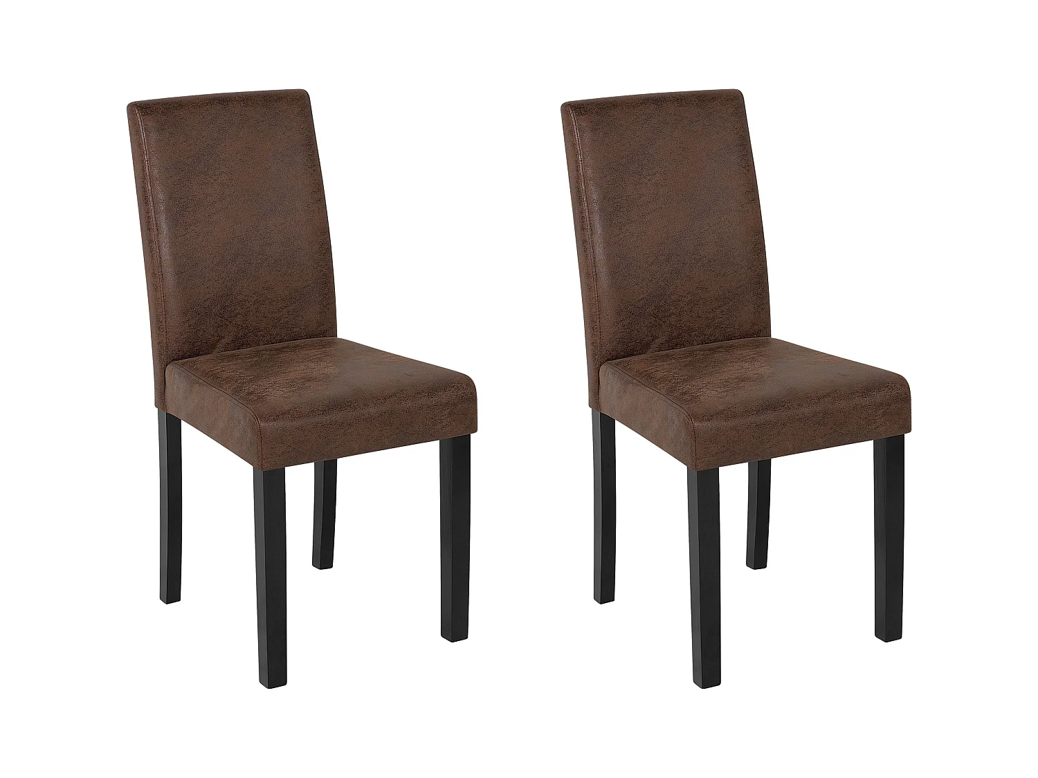 Lot de 2 chaises de salle à manger BROADWAY Cuir PU Marron doré