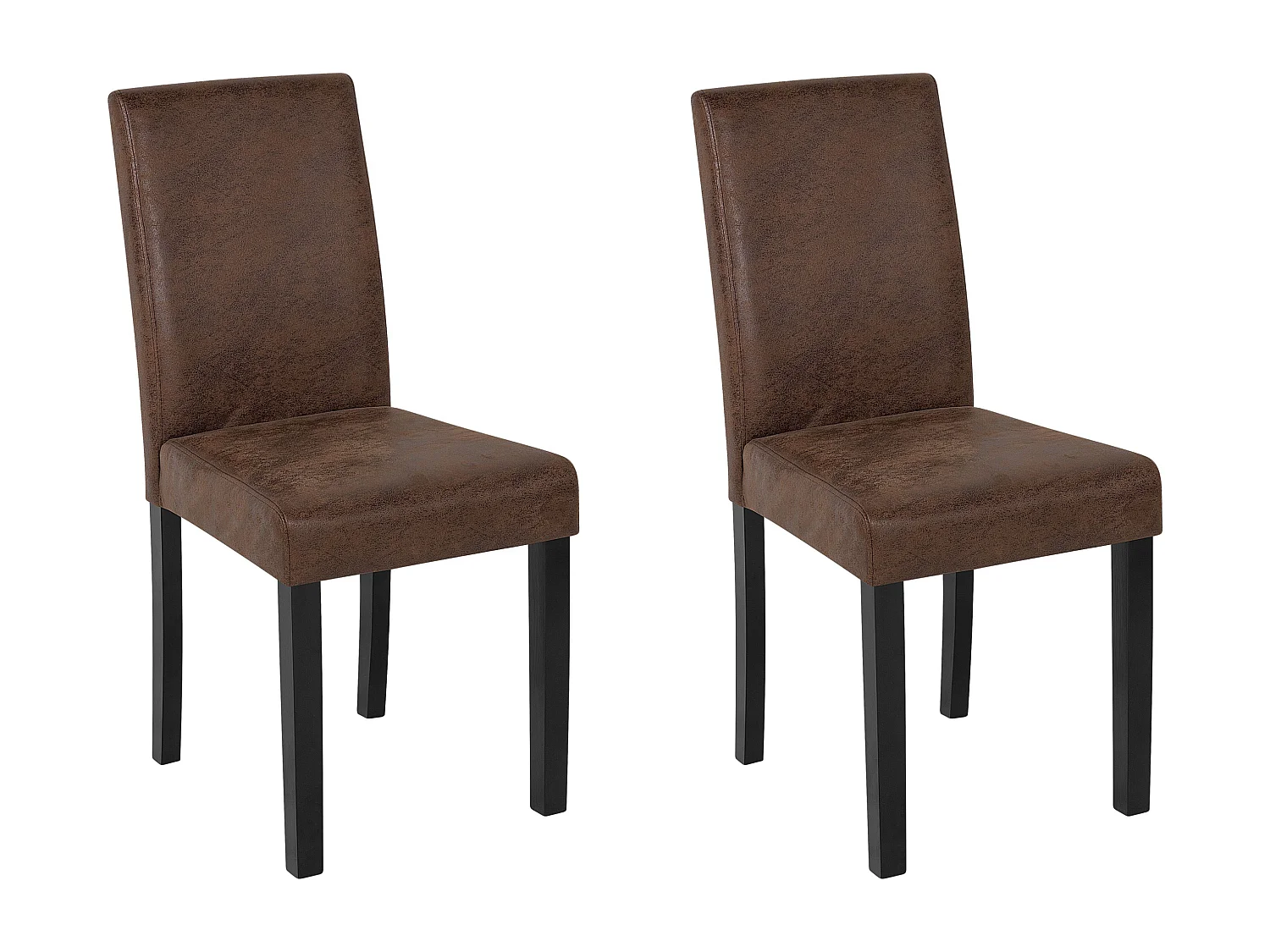 Lot de 2 chaises de salle à manger BROADWAY Cuir PU Marron doré