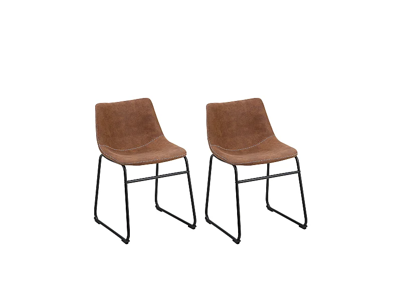 Lot de 2 chaises de salle à manger BATAVIA Marron doré
