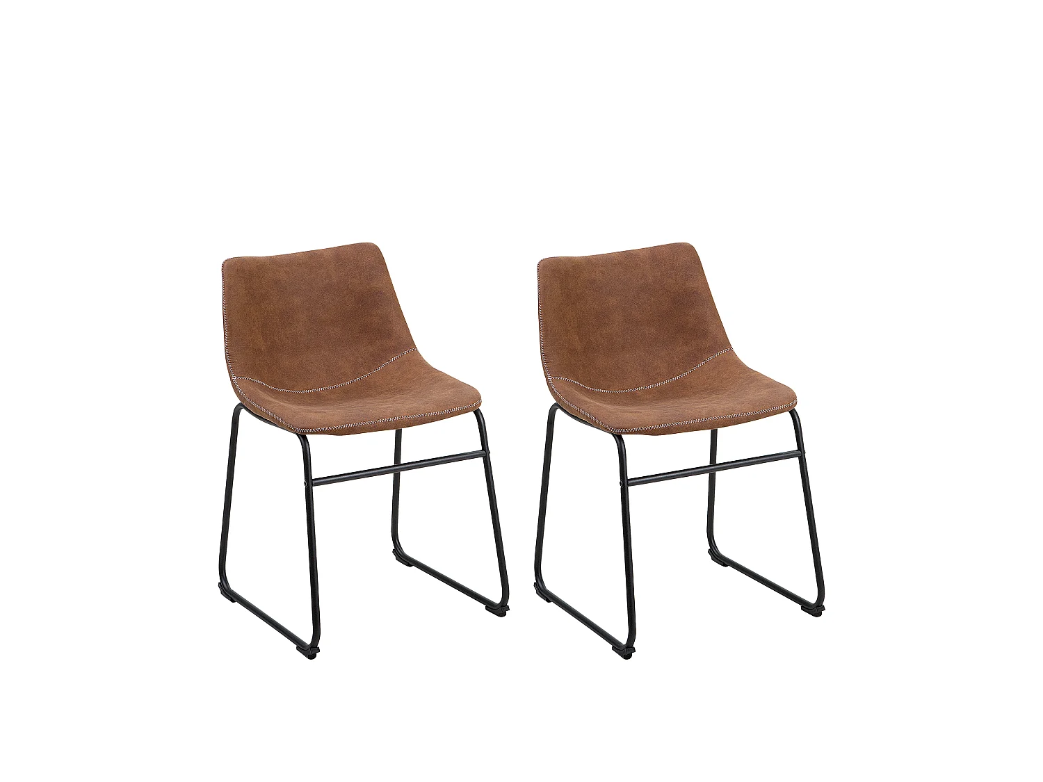 Lot de 2 chaises de salle à manger BATAVIA Marron doré