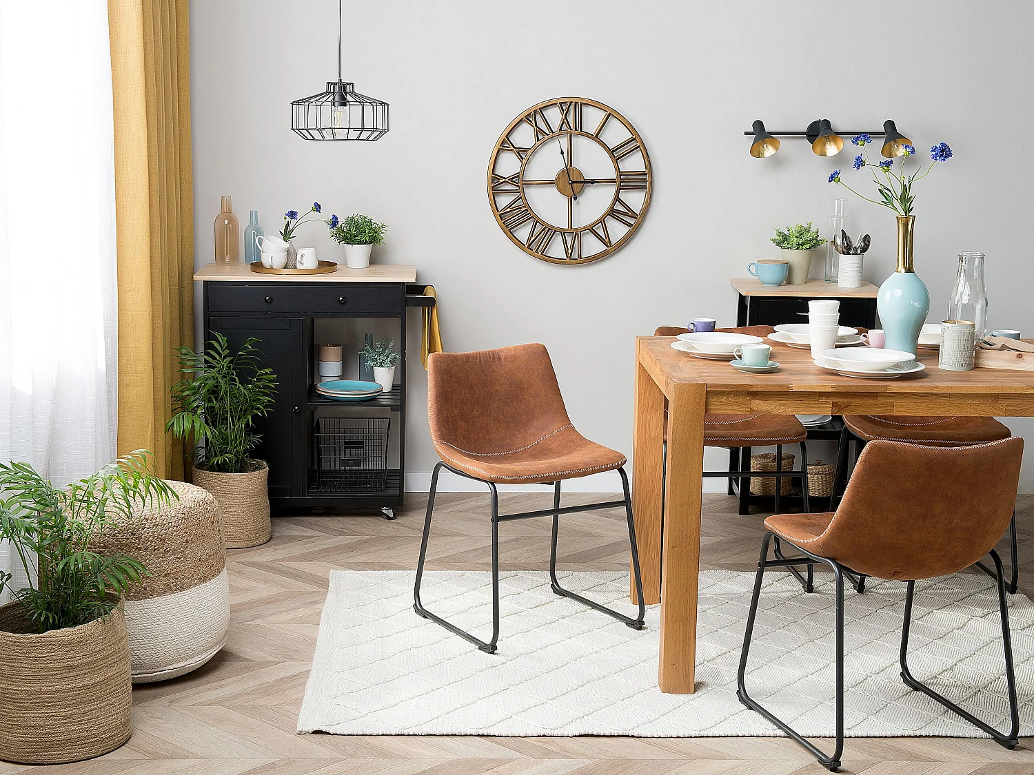 Lot de 2 chaises de salle à manger BATAVIA Marron doré