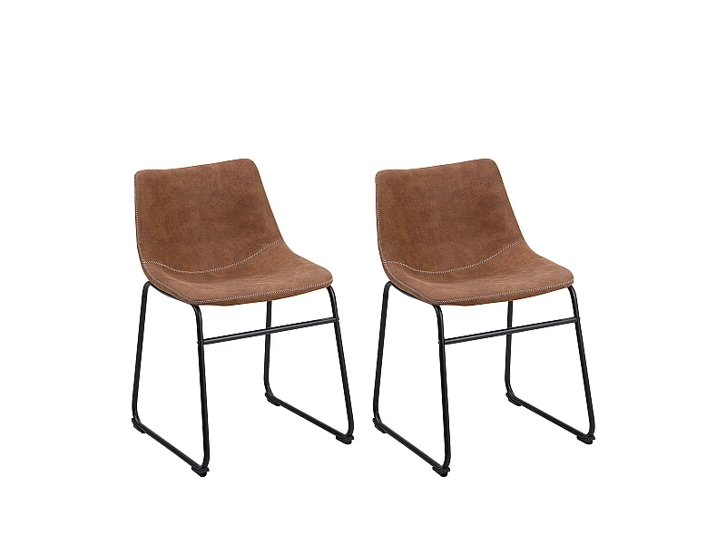 Lot de 2 chaises de salle à manger BATAVIA Marron doré