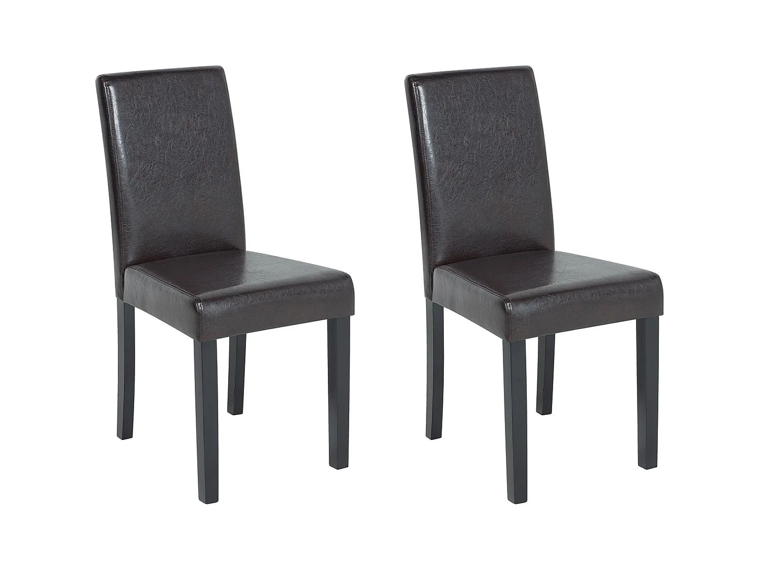 Lot de 2 chaises de salle à manger BROADWAY Cuir PU Marron foncé