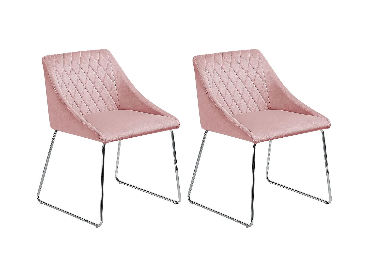 Lot de 2 chaises de salle à manger ARCATA Velours Rose
