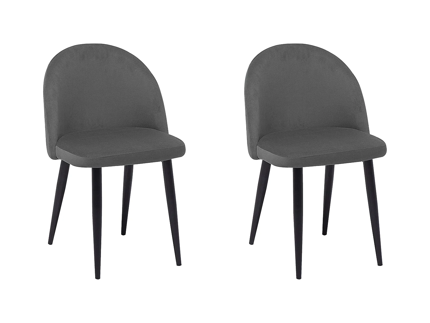 Lot de 2 chaises de salle à manger VISALIA Velours Gris