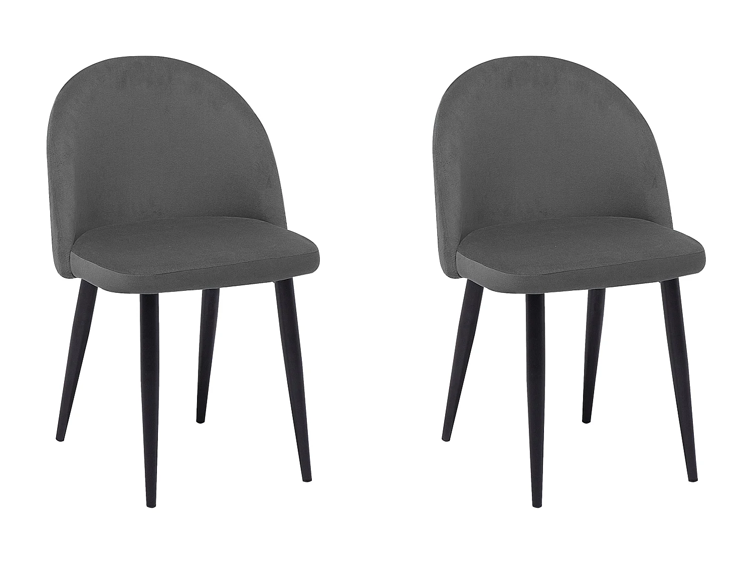 Lot de 2 chaises de salle à manger VISALIA Velours Gris