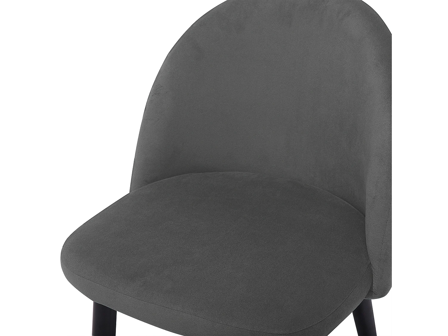 Polsterstuhl mit Metallbeinen im 2er Set grauer Samtstoff Visalia