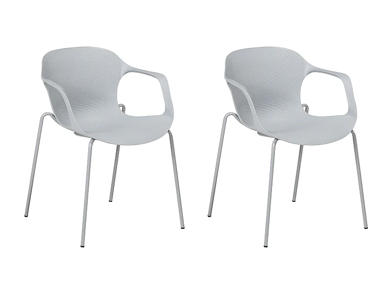 Set van 2 eetkamerstoelen ELBERT Lichtgrijs