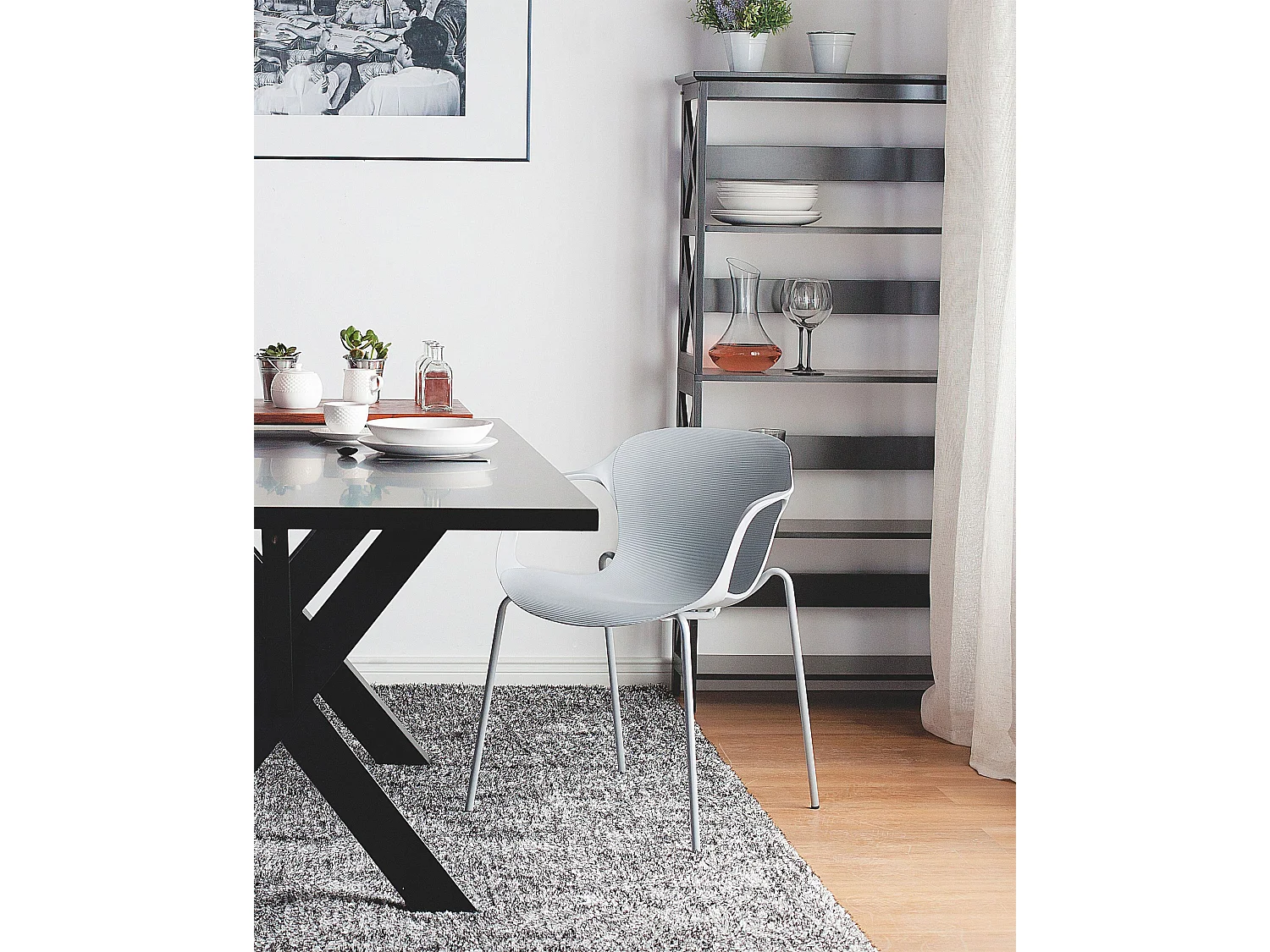 Set van 2 eetkamerstoelen ELBERT Lichtgrijs