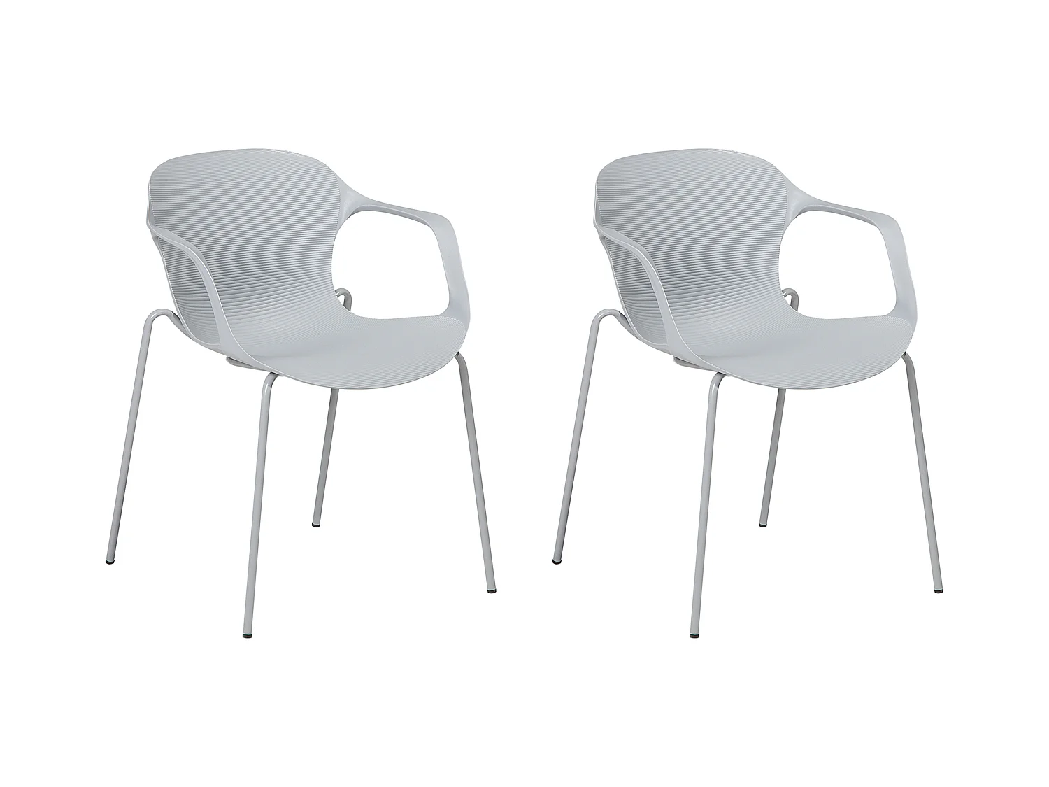 Lot de 2 chaises de salle à manger ELBERT Gris clair