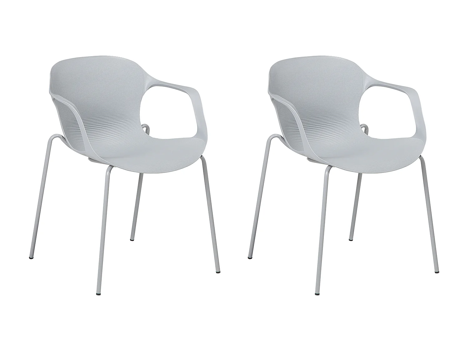 Lot de 2 chaises de salle à manger ELBERT Gris clair