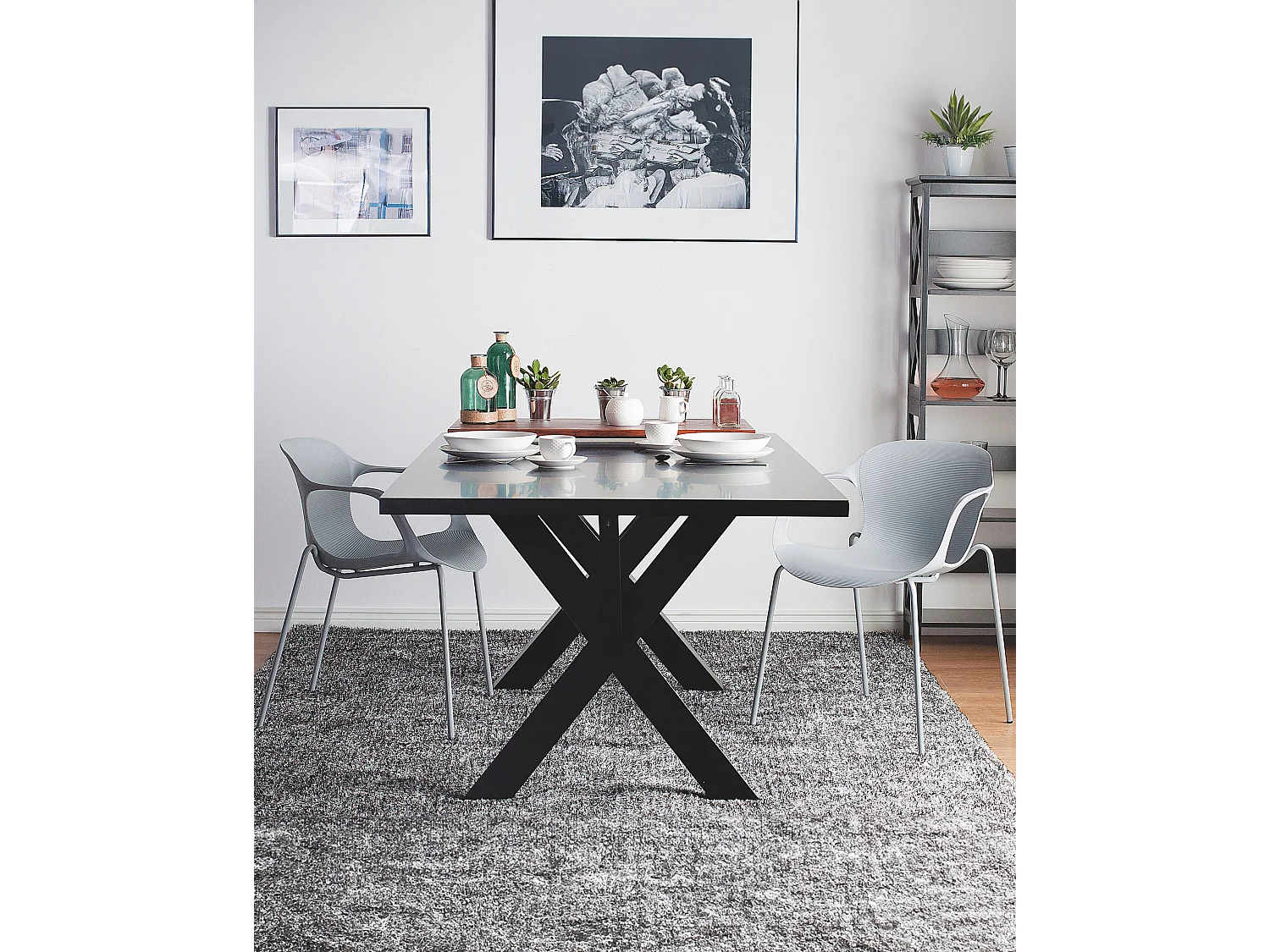 Set van 2 eetkamerstoelen ELBERT Lichtgrijs