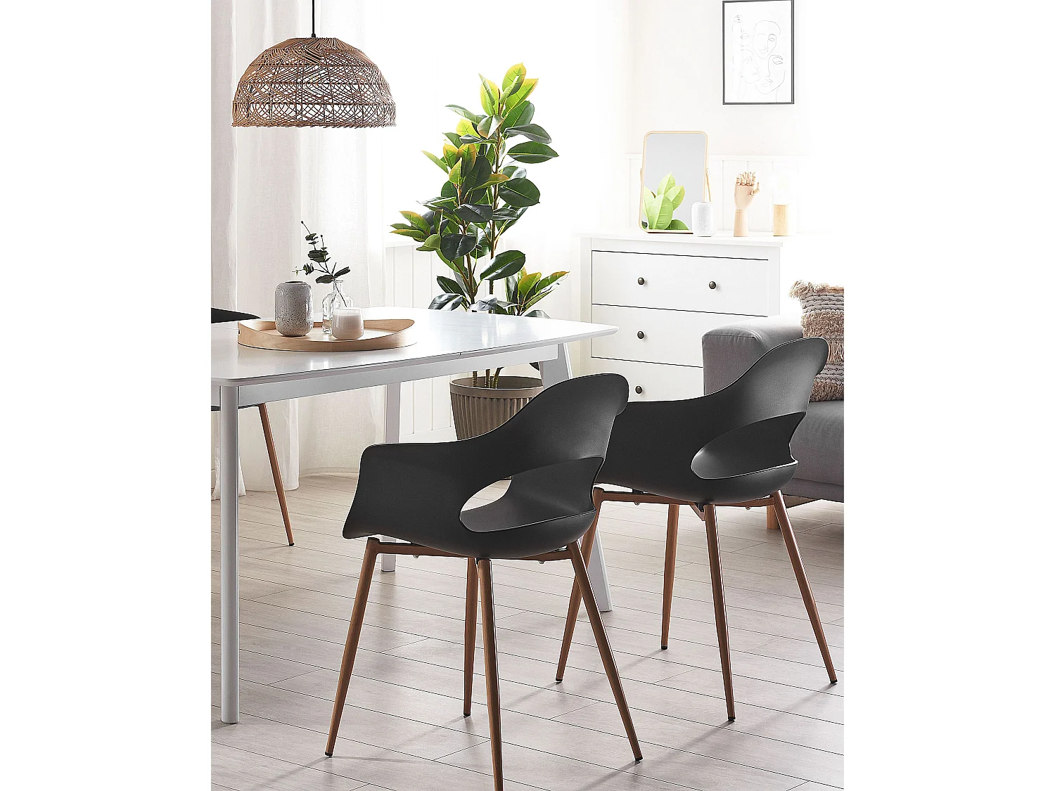 Lot de 2 chaises de salle à manger UTICA Noir