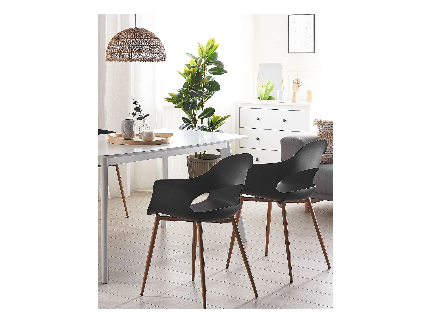 Set van 2 eetkamerstoelen UTICA Zwart