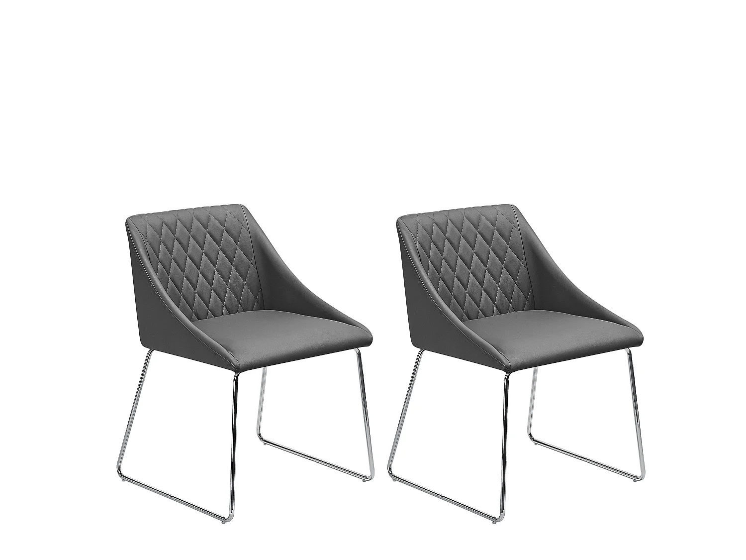 Esszimmerstuhl 2er Set ARCATA Kunstleder Grau