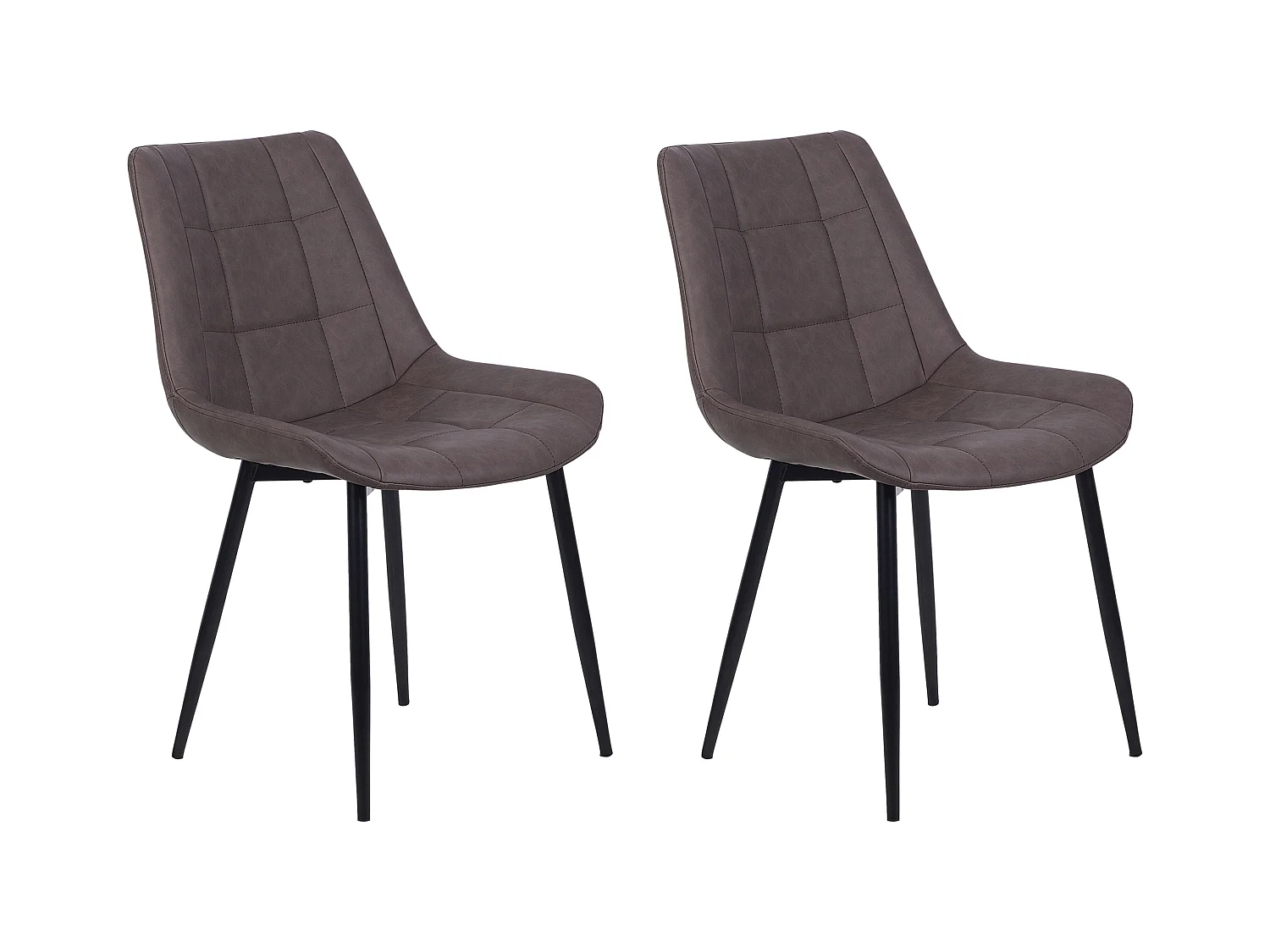 Esszimmerstuhl 2er Set Kunstleder braun mit Metallgestell schwarz Retro Melrose II