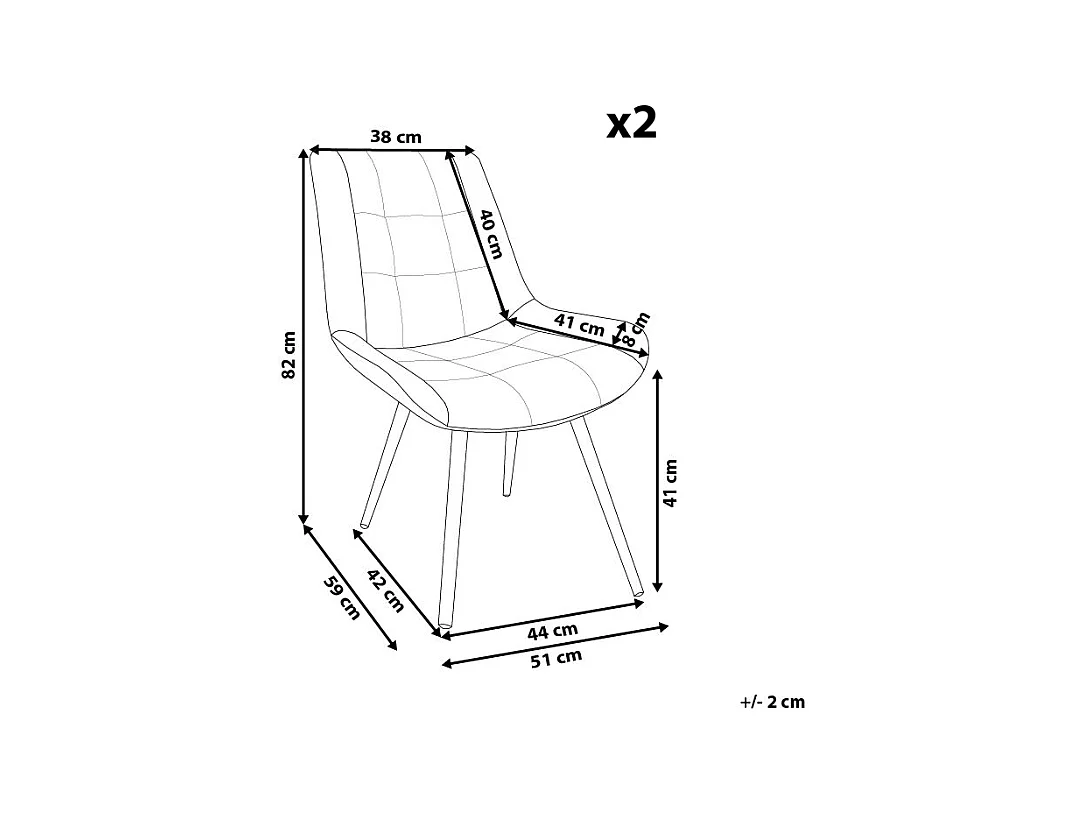 Esszimmerstuhl 2er Set Kunstleder braun mit Metallgestell schwarz Retro Melrose II