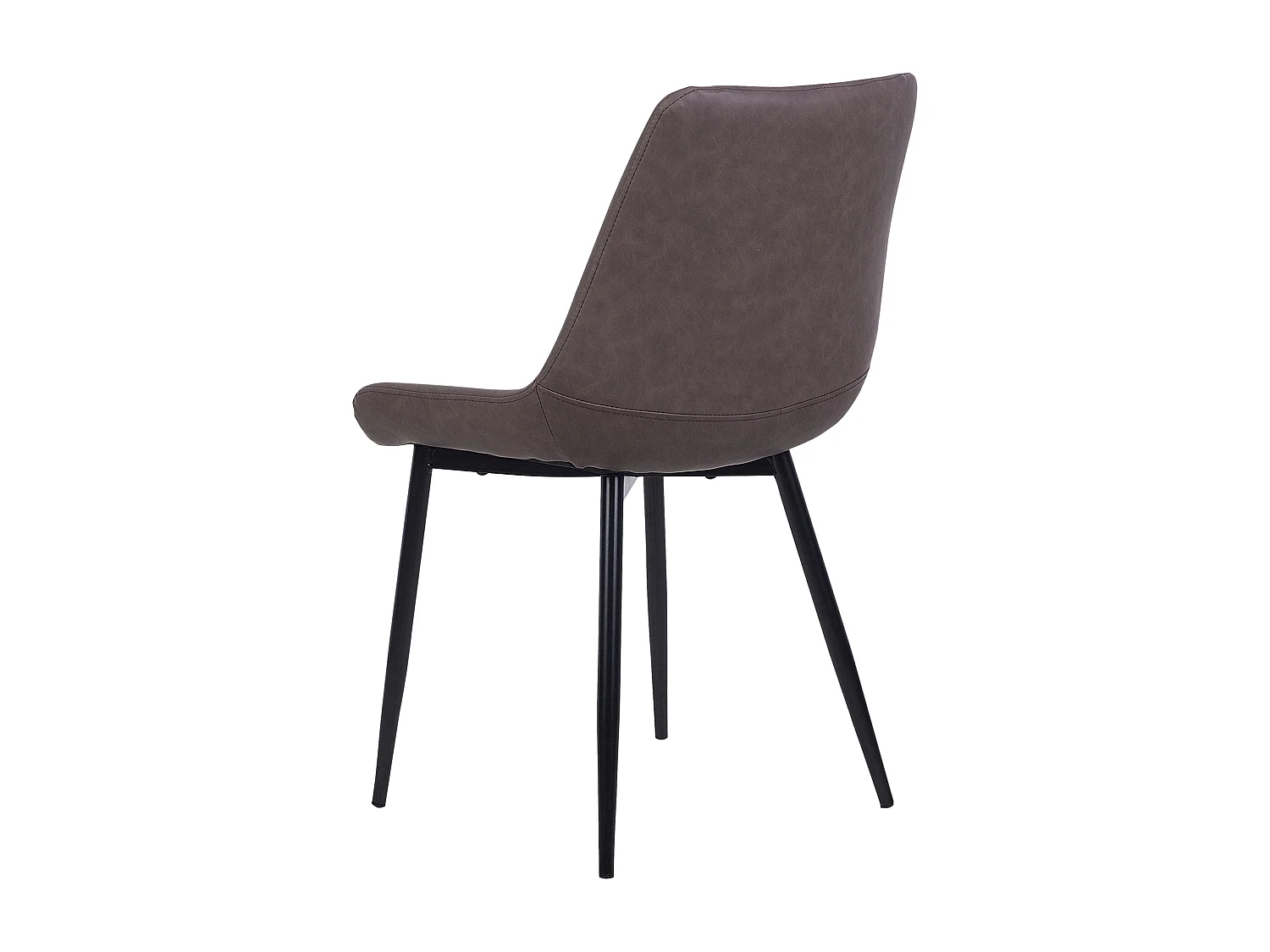 Esszimmerstuhl 2er Set Kunstleder braun mit Metallgestell schwarz Retro Melrose II