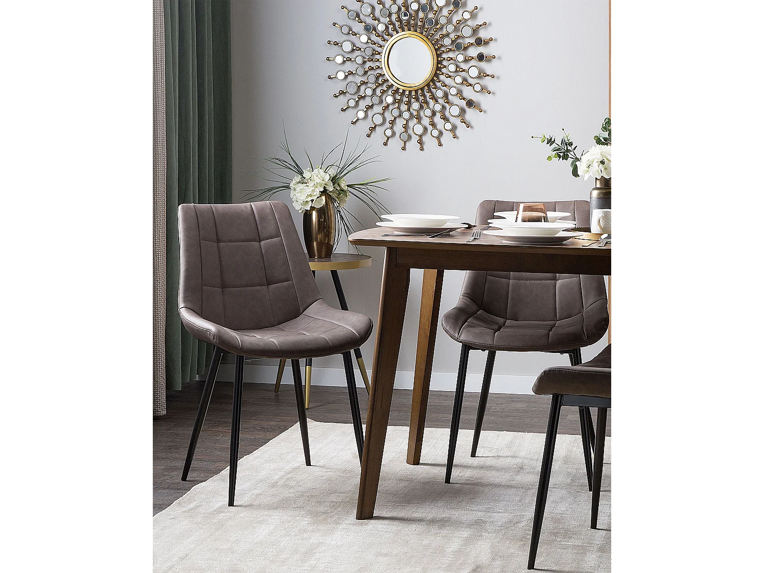 Zestaw 2 krzeseł do jadalni MELROSE II Ekoskóra Ciemnobrązowy