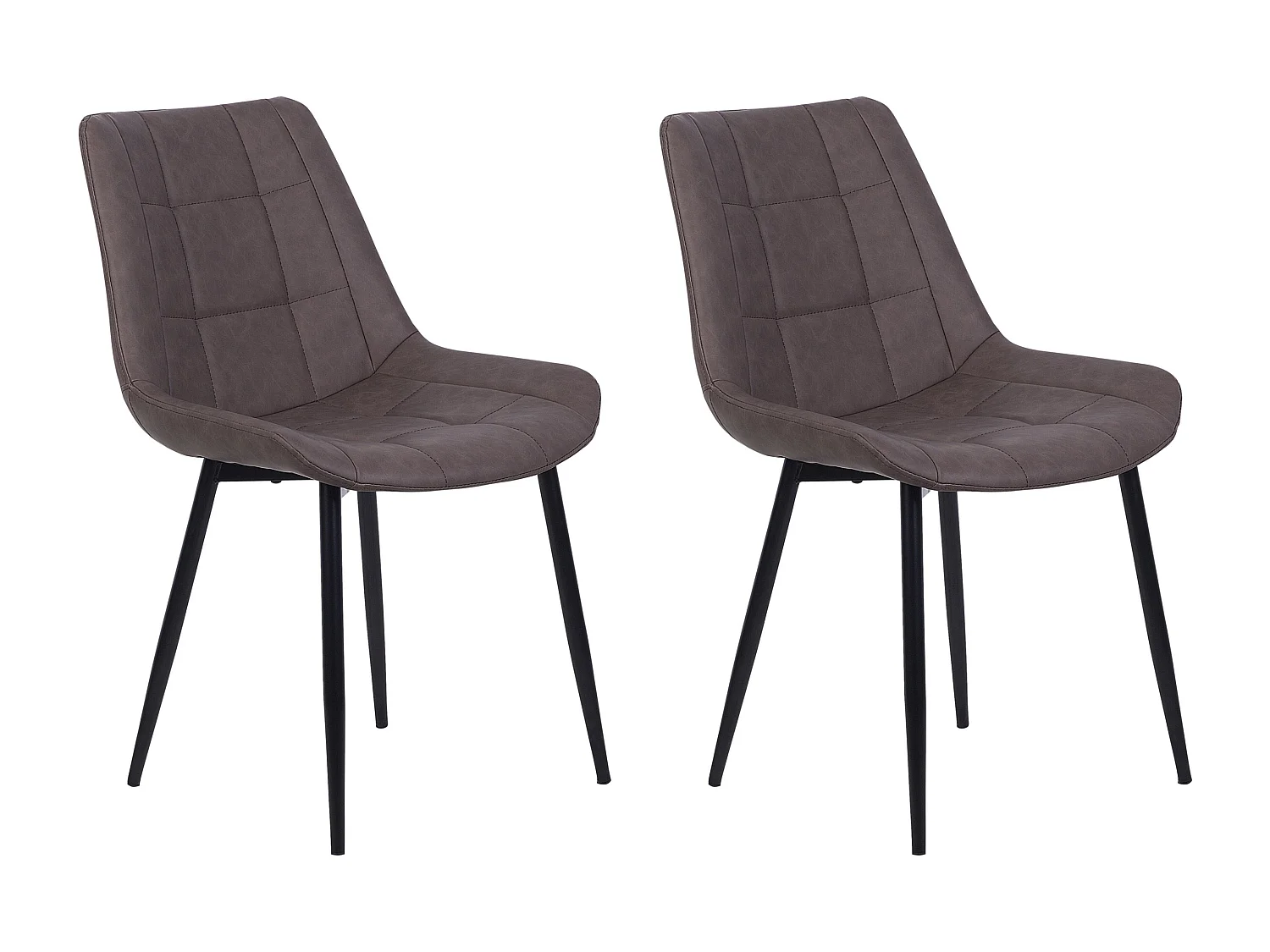Lot de 2 chaises de salle à manger MELROSE II Cuir PU Marron foncé