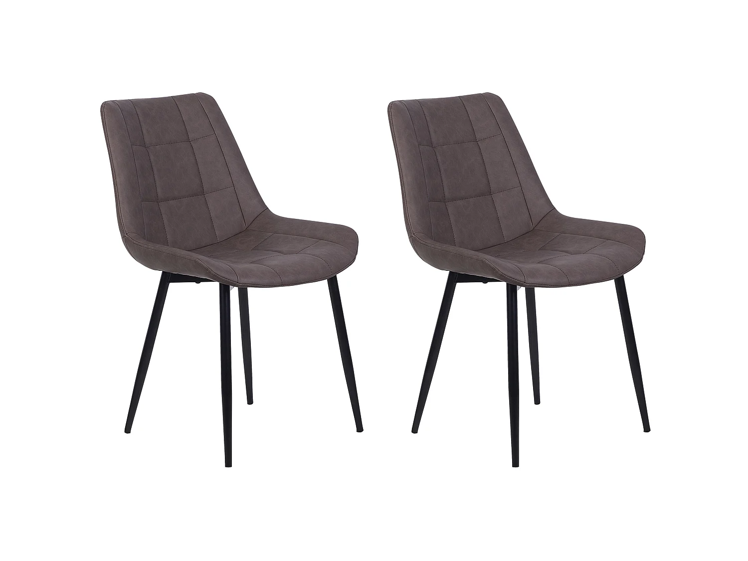 Set di 2 sedie da pranzo MELROSE II Pelle sintetica Marrone scuro