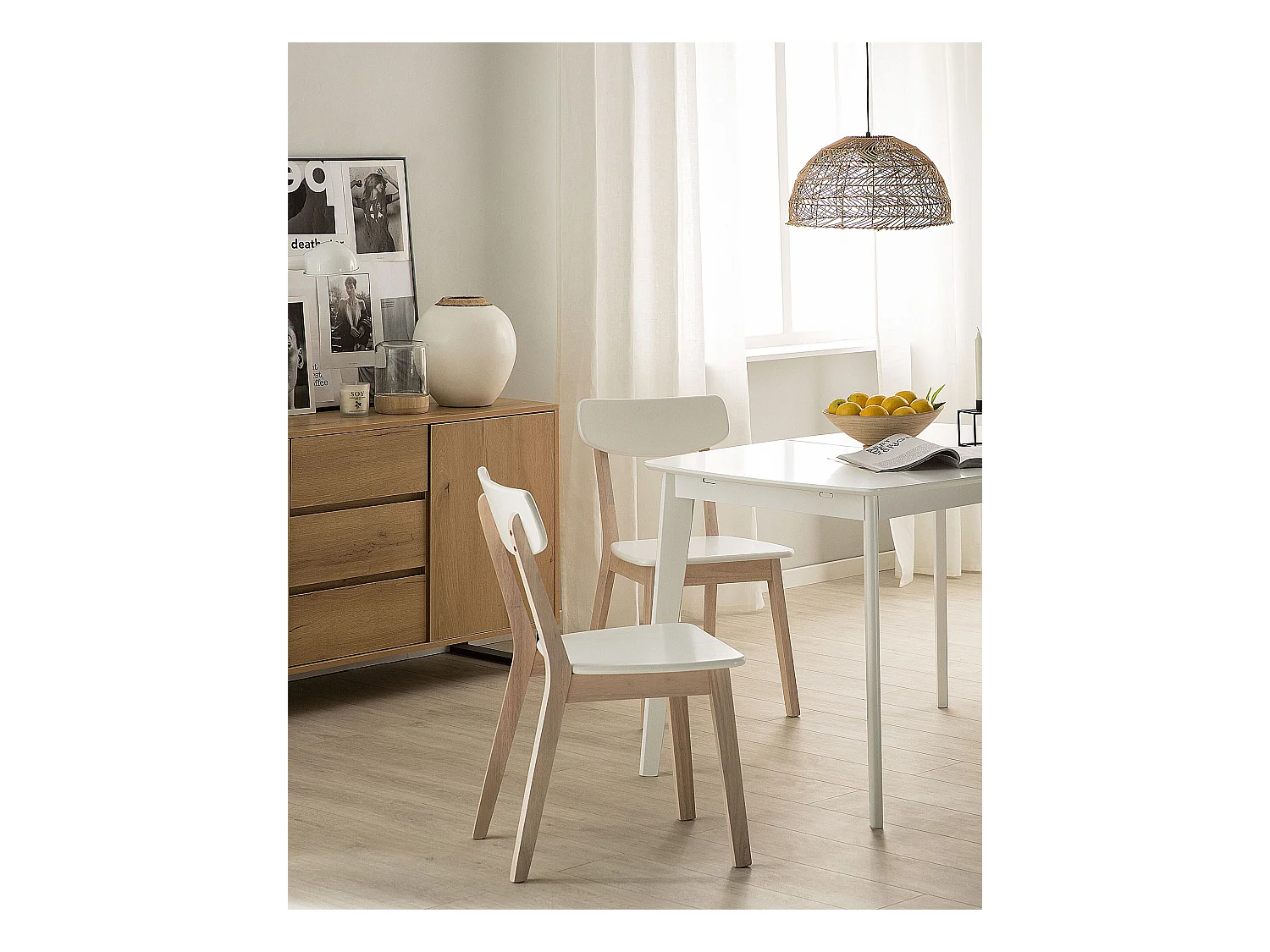 Zestaw 2 krzeseł do jadalni SANTOS Biały