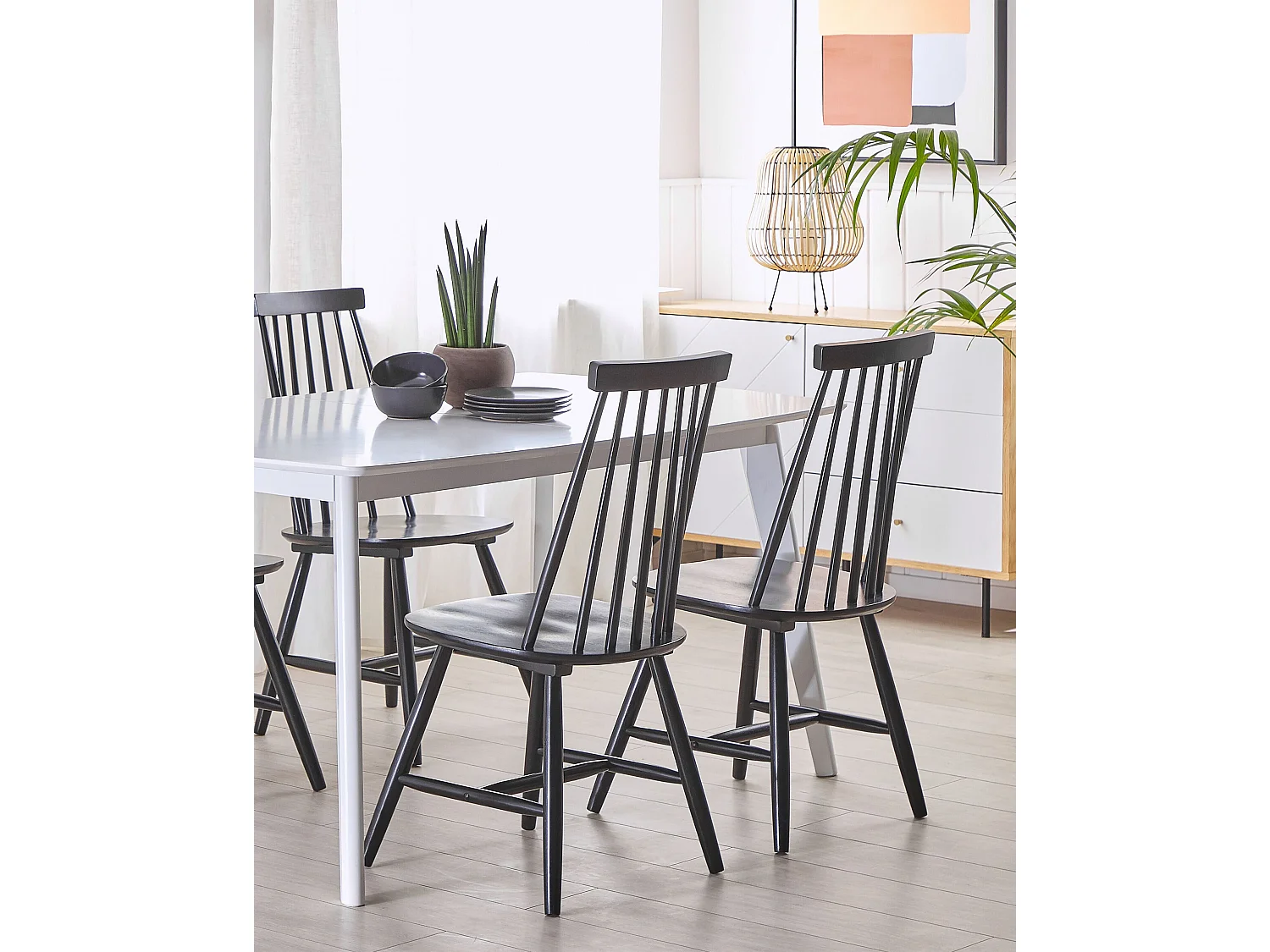 Lot de 2 chaises de salle à manger BURBANK Bois Noir