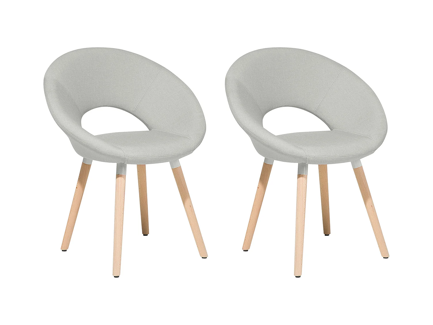 Lot de 2 chaises de salle à manger ROSLYN Gris clair