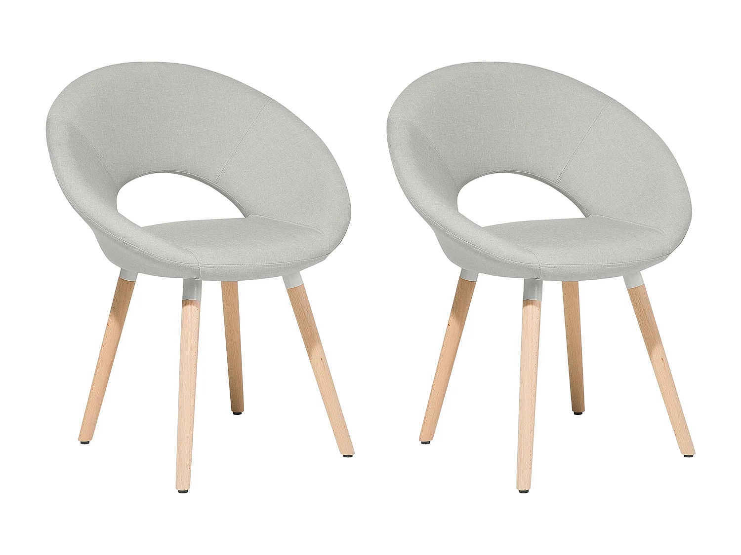 Lot de 2 chaises de salle à manger ROSLYN Gris clair