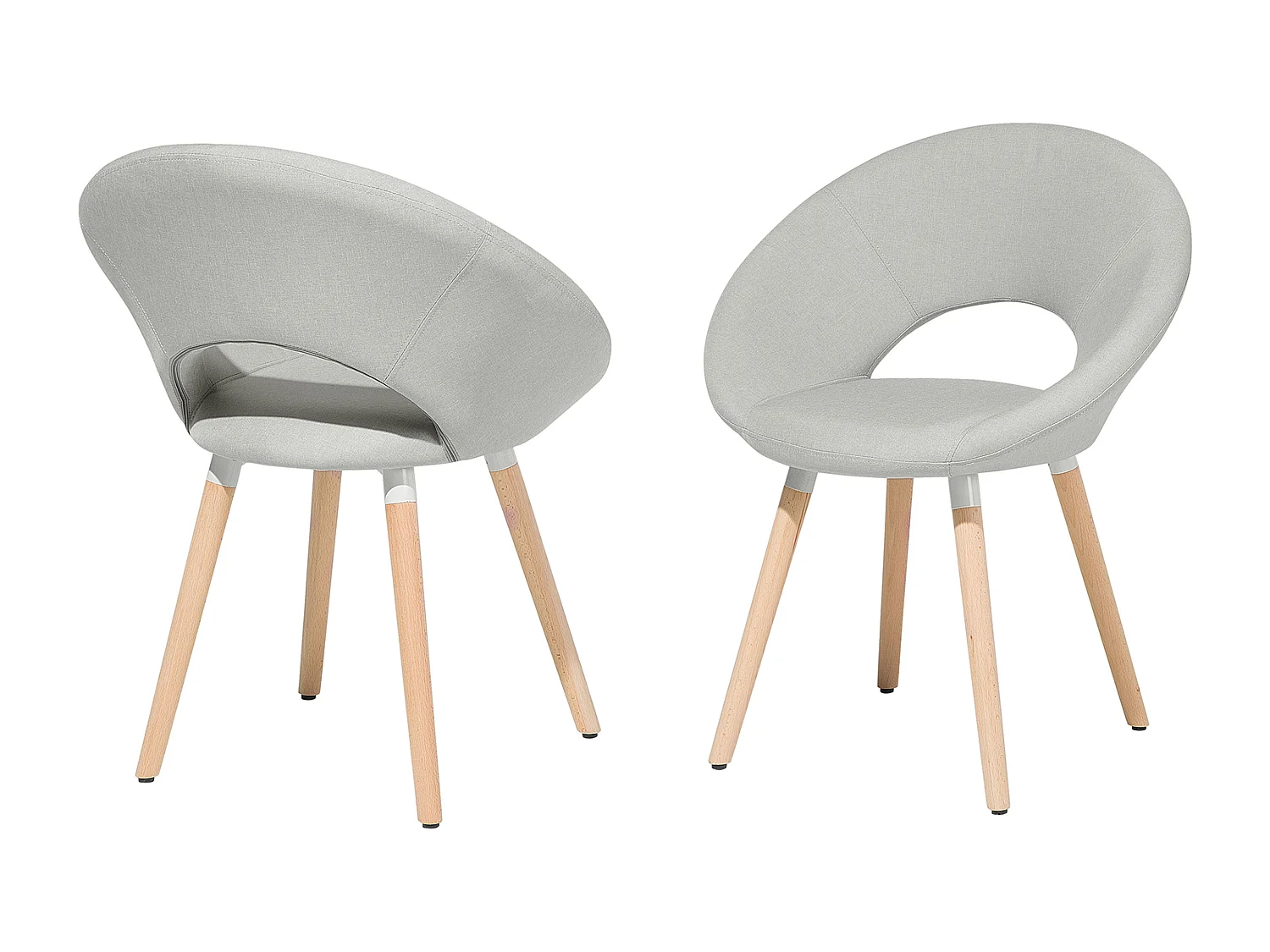 Lot de 2 chaises de salle à manger ROSLYN Gris clair