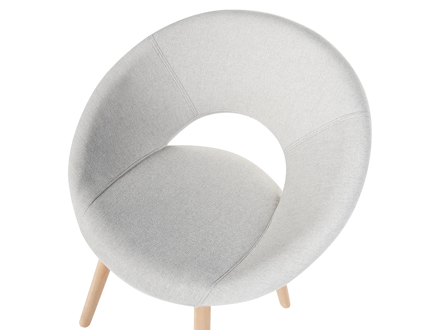 Lot de 2 chaises de salle à manger ROSLYN Tissu Gris clair