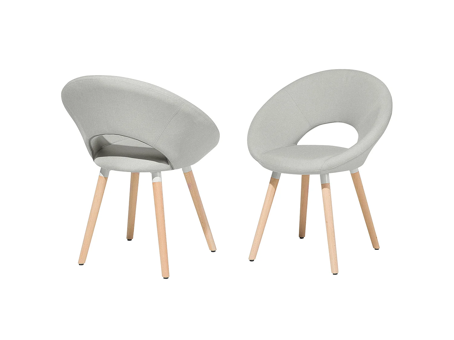 Lot de 2 chaises de salle à manger ROSLYN Gris clair