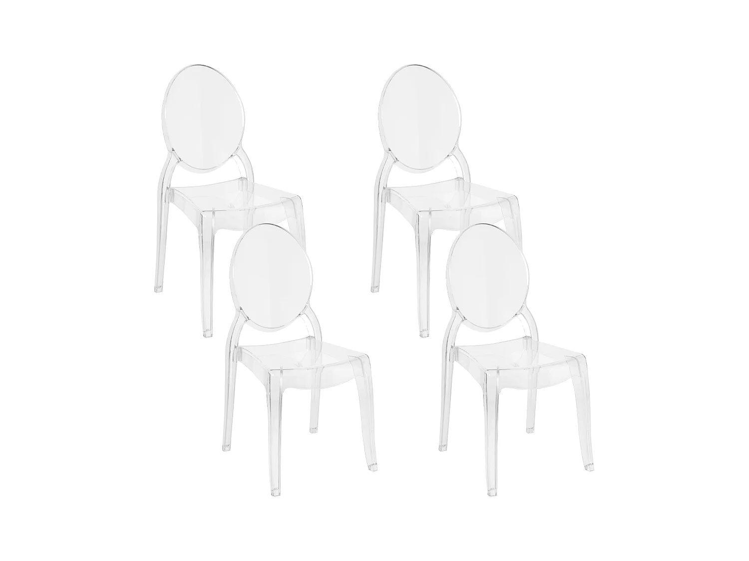 Modernes Stuhl-Set 4 Stücke transparent Merton