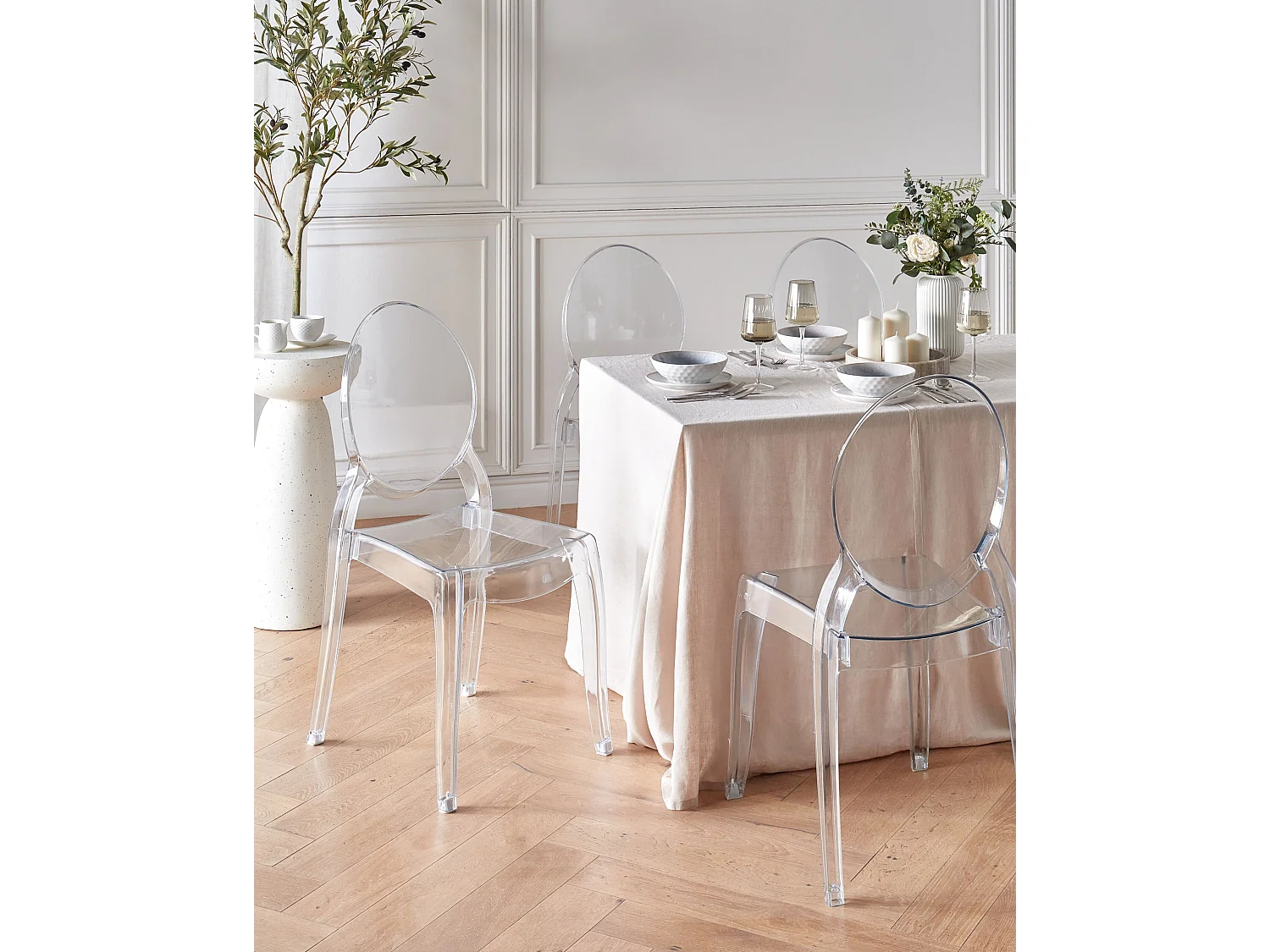 Set van 4 eetkamerstoelen MERTON Transparant