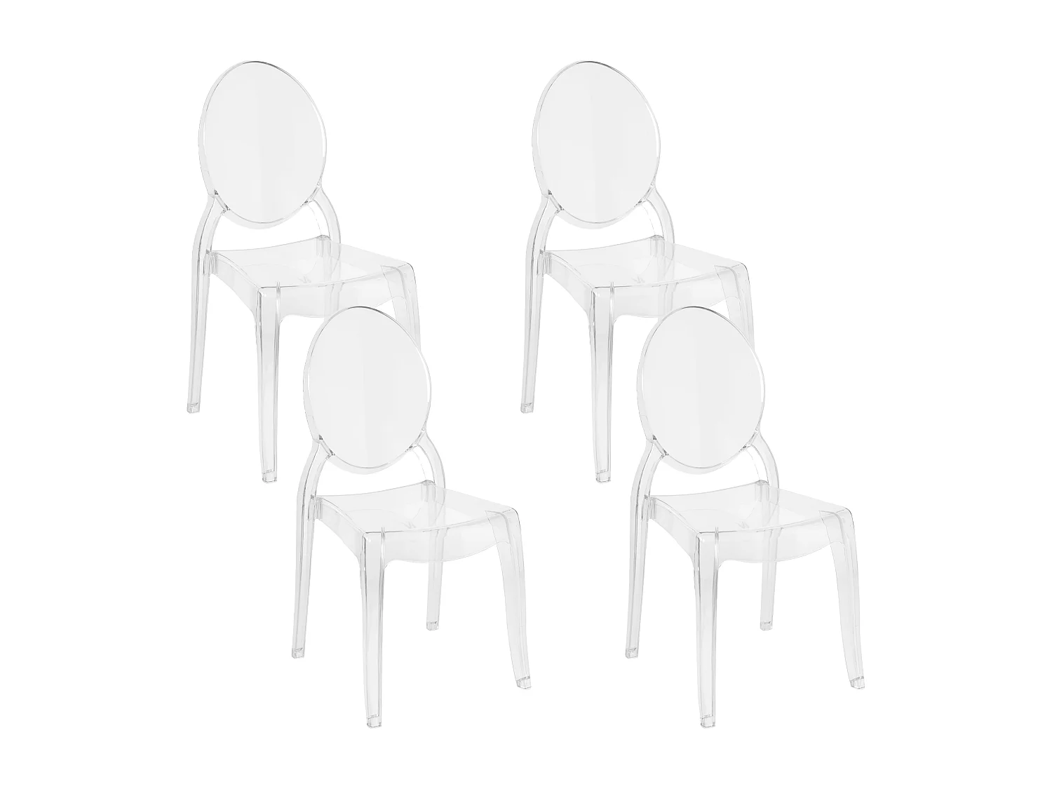 Set van 4 eetkamerstoelen MERTON Transparant