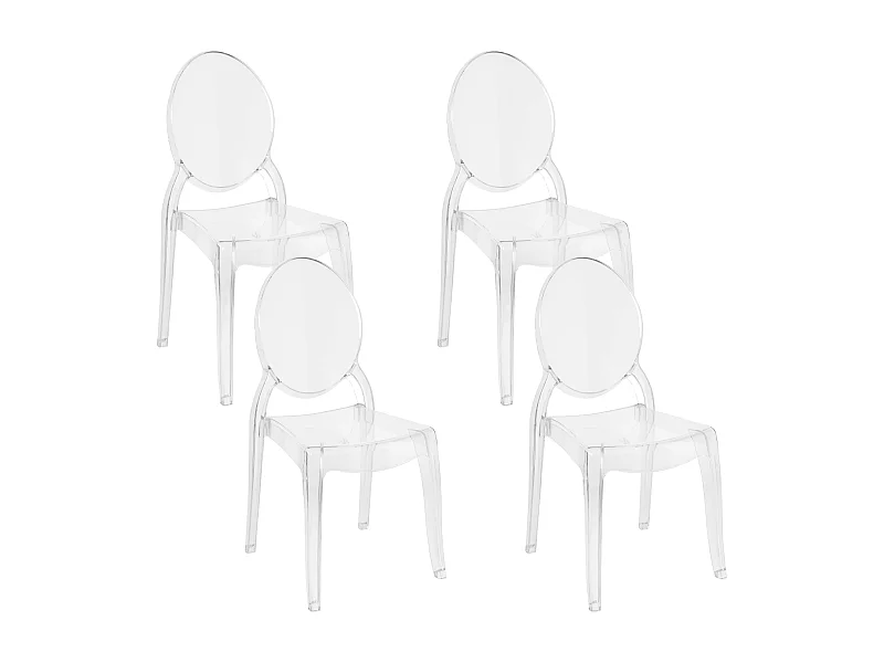 Lot de 4 chaises de salle à manger MERTON Transparent