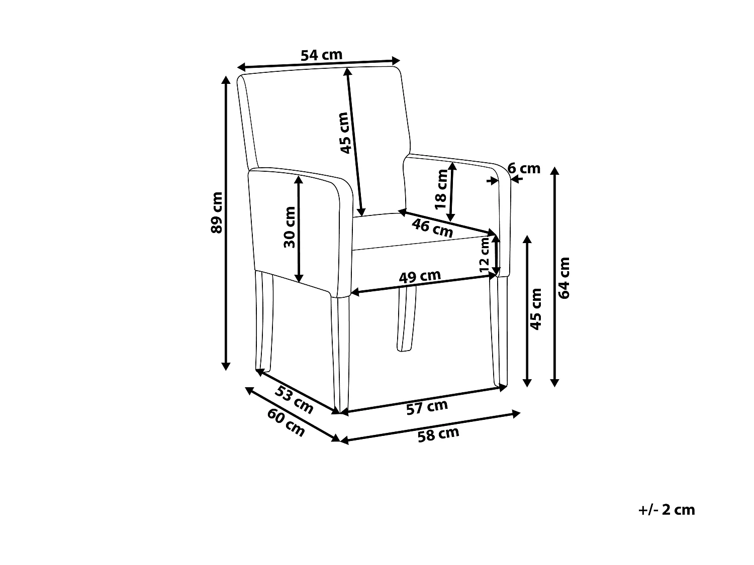 Trendy Polsterstuhl in edlem Dunkelgrau 58x60x89 cm perfekt für jedes Wohnzimmer