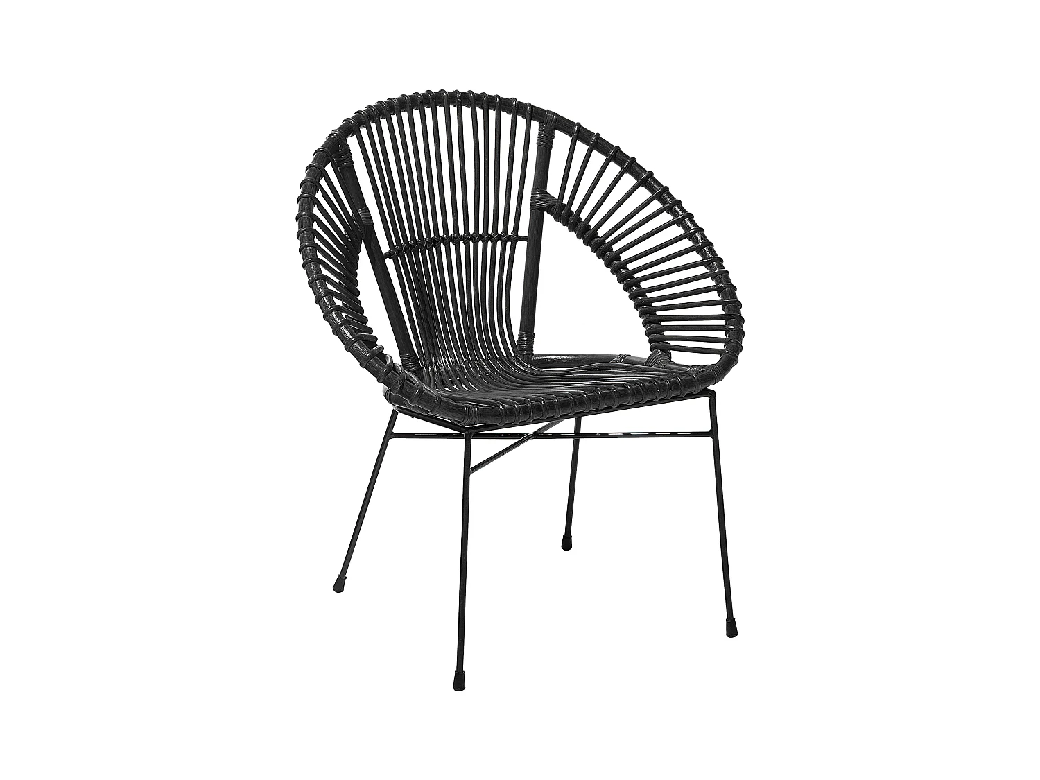 Chaise de salle à manger SARITA Rotin Noir