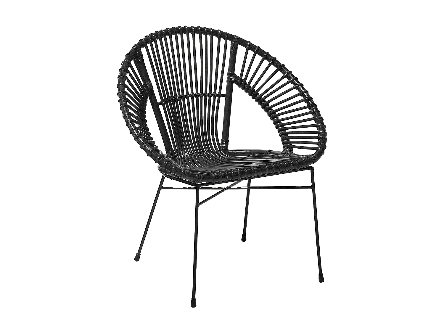 Chaise de salle à manger SARITA Rotin Noir