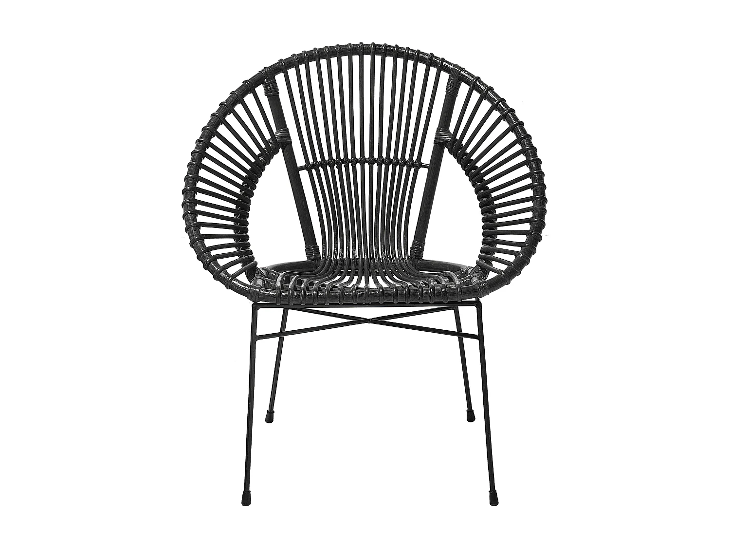 Chaise de salle à manger SARITA Rotin Noir