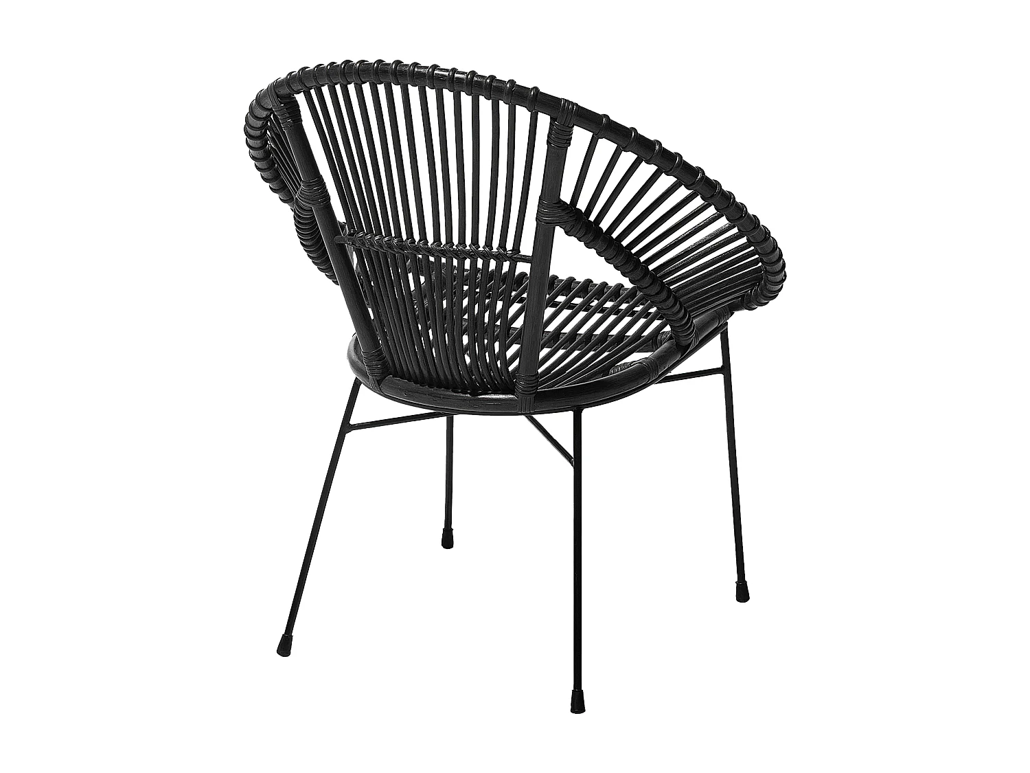 Chaise de salle à manger SARITA Rotin Noir