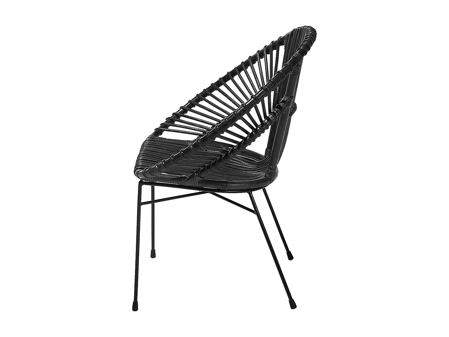 Chaise de salle à manger SARITA Rotin Noir