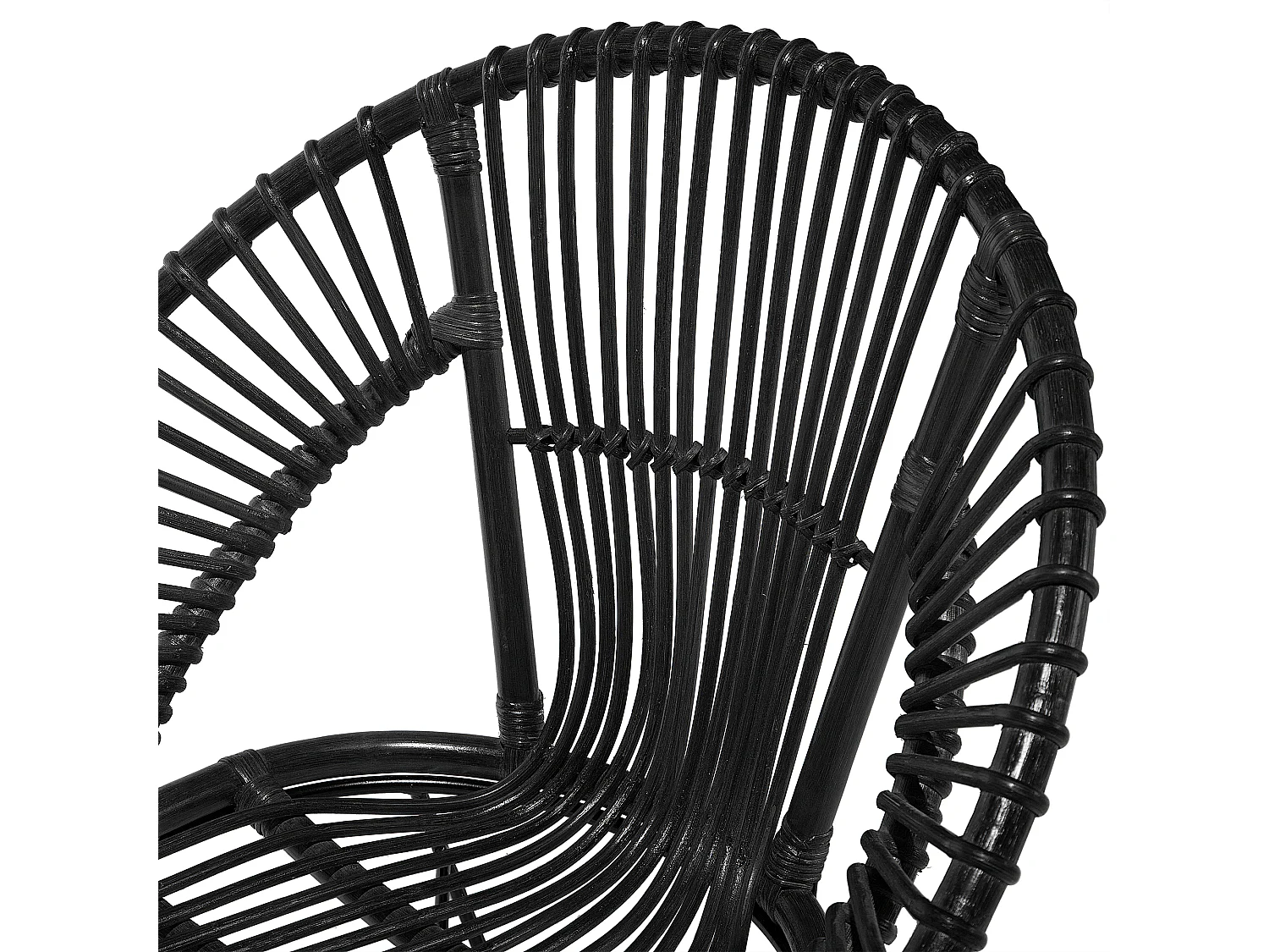 Chaise de salle à manger SARITA Rotin Noir