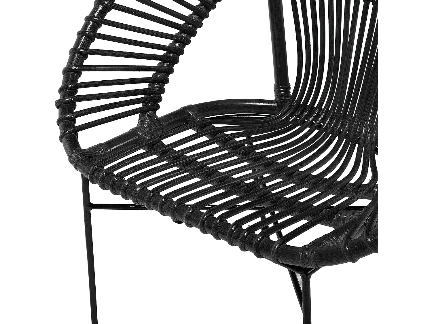 Chaise de salle à manger SARITA Rotin Noir