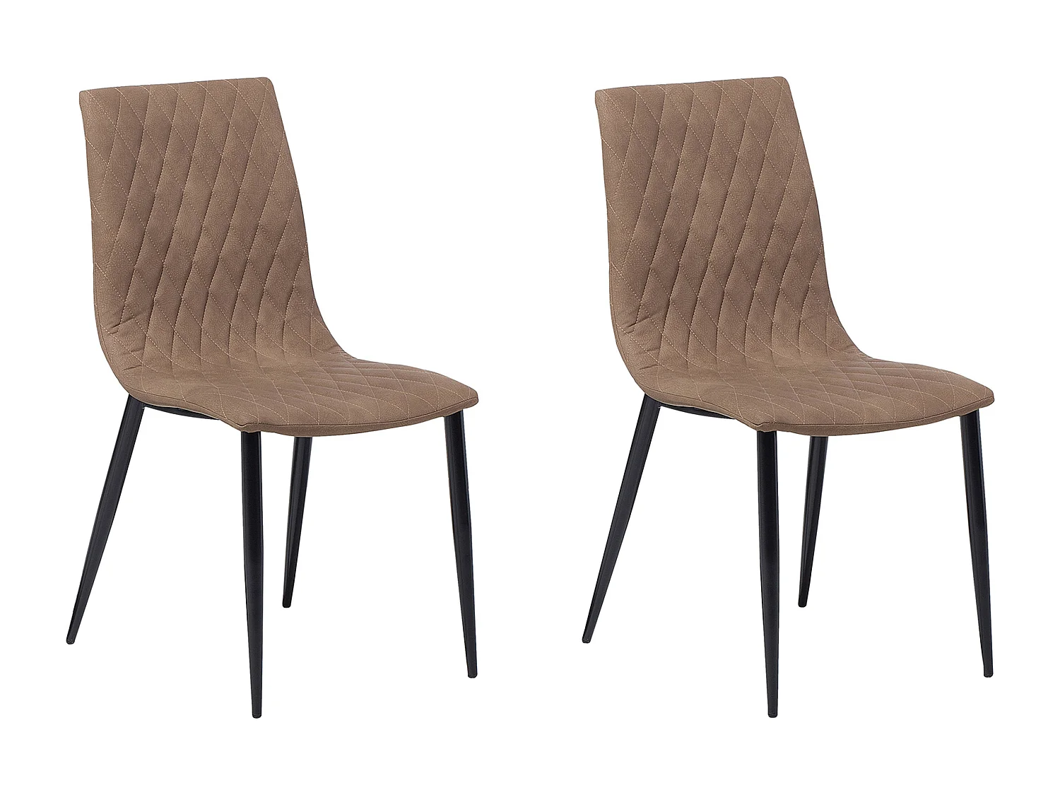 Set van 2 eetkamerstoelen MONTANA Kunstleer Lichtbruin