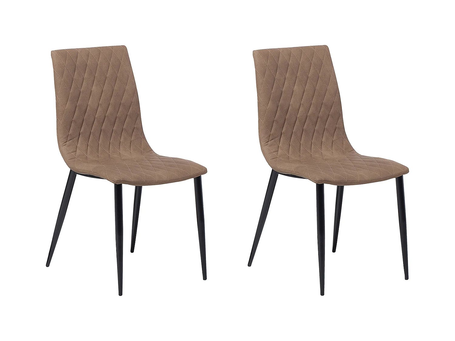 Lot de 2 chaises de salle à manger MONTANA Cuir PU Marron clair